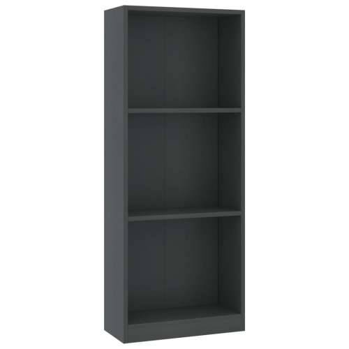 Ormarić za knjige s 3 razine sivi 40x24x109cm konstruirano drvo - Siva 40 x 24 x 109 cm 1 Cijena