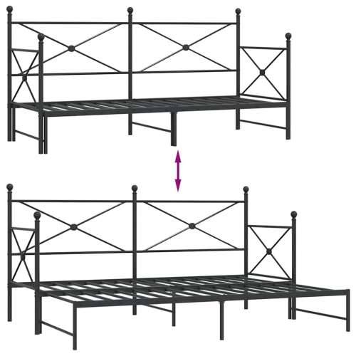 Krevet na rasklapanje bez madraca crni 90x200 cm čelik - Crna 90 x 200 cm s krevetom na izvlačenje Cijena