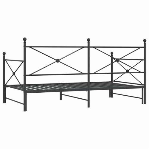Krevet na rasklapanje bez madraca crni 100x200 cm čelik - Crna 100 x 200 cm s krevetom na izvlačenje Cijena