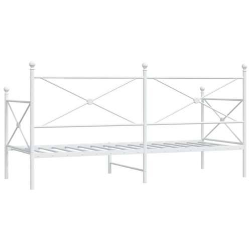 Dnevni krevet bez madraca bijeli 80x200 cm čelik - Bijela 80 x 200 cm bez madraca na kotačićima Cijena
