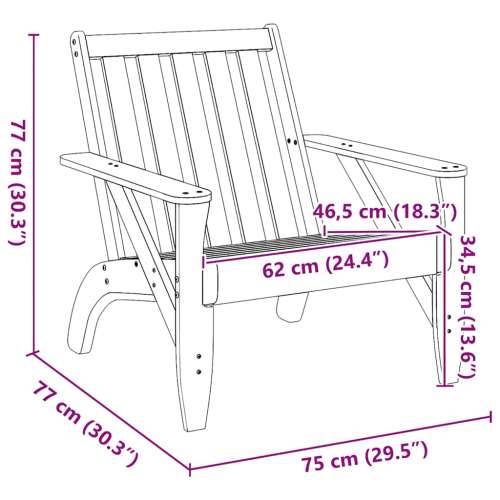 Vrtne Adirondack stolice 2 kom voštano smeđe 75x77x77 cm - Voštano smeđa 2 Cijena