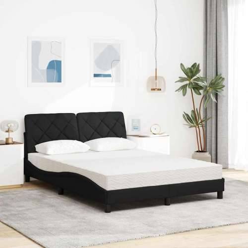 Krevet s madracem crni 140 x 190 cm od tkanine - Crna 140 x 190 cm Cijena