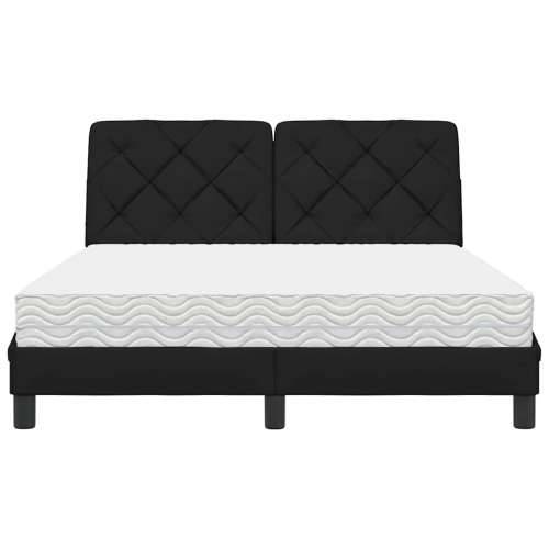 Krevet s madracem crni 140 x 190 cm od tkanine - Crna 140 x 190 cm Cijena
