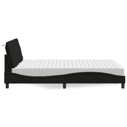 Krevet s madracem crni 140 x 190 cm od tkanine - Crna 140 x 190 cm Cijena