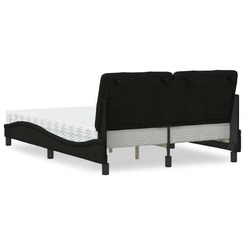 Krevet s madracem crni 140 x 190 cm od tkanine - Crna 140 x 190 cm Cijena