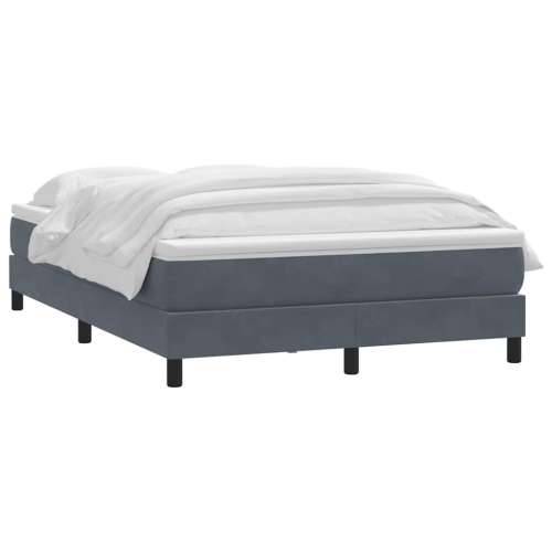 Box spring krevet s madracem tamnosivi 140x210 cm baršunasti - Tamno siva 140 x 210 cm 25 cm Cijena