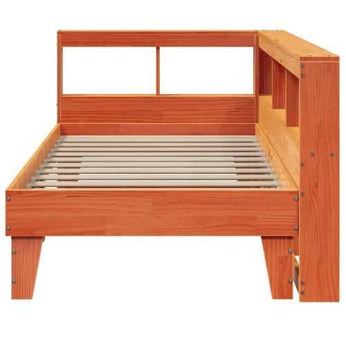 Krevet s regalom za knjige bez madraca 75 x 190 cm od borovine - Voštano smeđa 75 x 190 cm Cijena