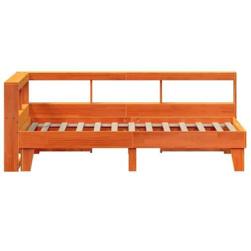 Krevet s regalom za knjige bez madraca 75 x 190 cm od borovine - Voštano smeđa 75 x 190 cm Cijena