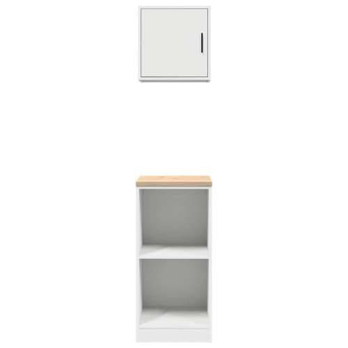 Garažni ormarići 2 kom bijeli od konstruiranog drva - Bijela 40 x 51 x 85 cm 1 2 police Cijena