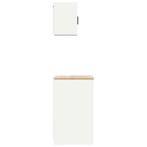 Garažni ormarići 2 kom bijeli od konstruiranog drva - Bijela 40 x 51 x 85 cm 1 2 police Cijena