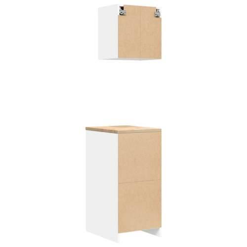 Garažni ormarići 2 kom bijeli od konstruiranog drva - Bijela 40 x 51 x 85 cm 1 2 police Cijena