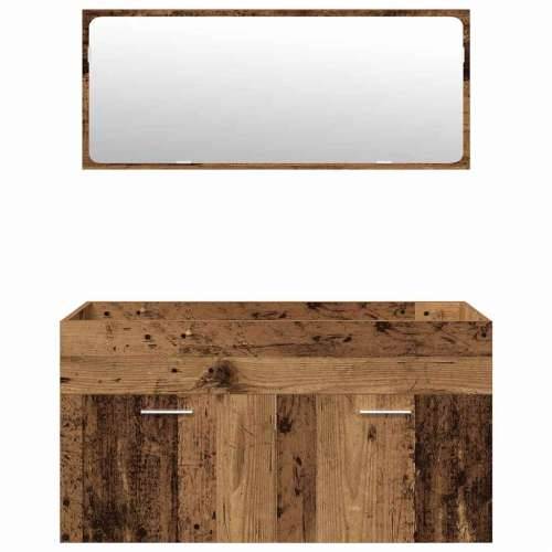 5-dijelni set kupaonskog namještaja od starog drveta - Staro drvo 90 x 38.5 x 46 cm 5 1 Cijena
