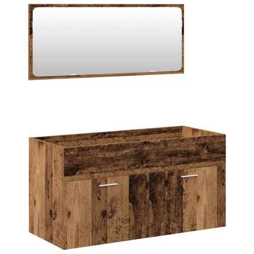 5-dijelni set kupaonskog namještaja od starog drveta - Staro drvo 90 x 38.5 x 46 cm 5 1 Cijena