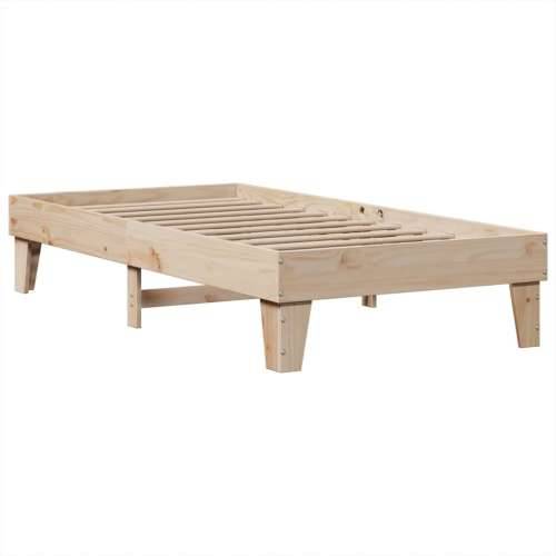 Krevet s regalom za knjige bez madraca 100 x 200 cm od borovine - Smeđa 100 x 200 cm Cijena
