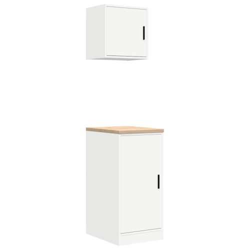 Garažni ormarići 2 kom bijeli od konstruiranog drva - Bijela 40 x 51 x 85 cm 1 1 vrata Cijena