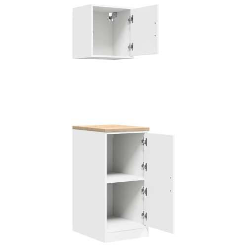 Garažni ormarići 2 kom bijeli od konstruiranog drva - Bijela 40 x 51 x 85 cm 1 1 vrata Cijena