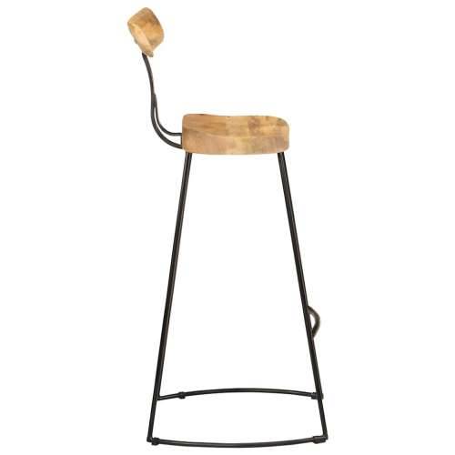 Barski stolci 2 kom 49x43x103 cm masivnog drva manga - Smeđa i crna 49 x 43 x 103 cm 2 masivno drvo manga Cijena