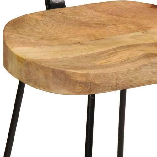 Barski stolci 2 kom 49x43x103 cm masivnog drva manga - Smeđa i crna 49 x 43 x 103 cm 2 masivno drvo manga Cijena