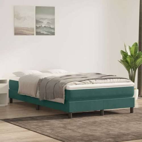 Box spring krevet s madracem tamnozeleni 120x210 cm baršunasti - Tamnozelena 120 x 210 cm 25 cm Cijena