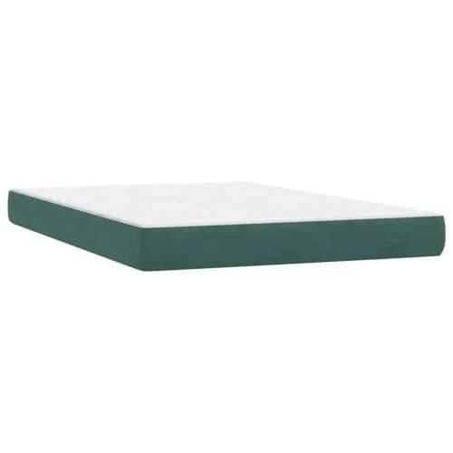 Box spring krevet s madracem tamnozeleni 140x210 cm baršunasti - Tamnozelena 140 x 210 cm 25 cm Cijena