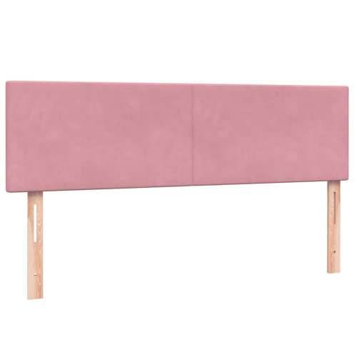 Krevet s oprugama i madracem ružičasti 140x210 cm baršunasti - Ružičasta 140 x 210 cm Gladak dizajn Cijena