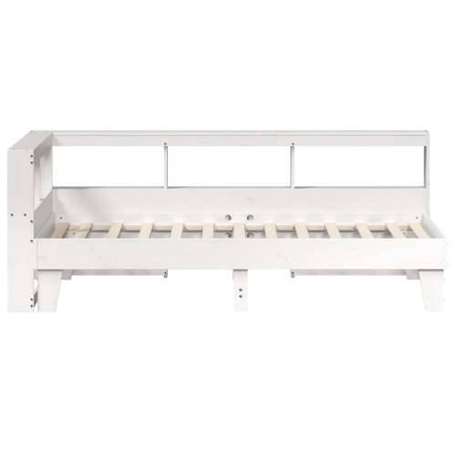 Krevet s regalom za knjige bez madraca bijeli 90x190cm borovina - Bijela 90 x 190 cm Cijena