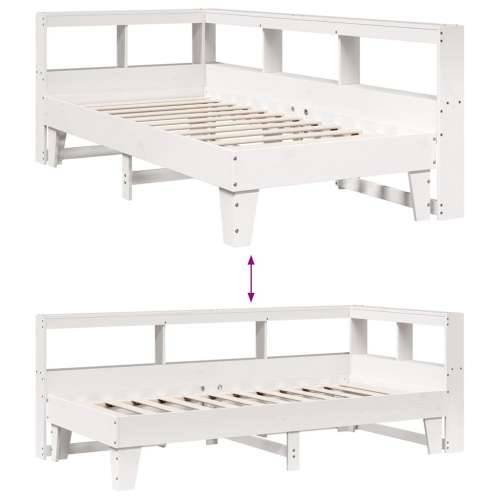 Krevet s regalom za knjige bez madraca bijeli 90x190cm borovina - Bijela 90 x 190 cm Cijena