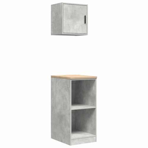 Garažni ormarići 2 kom siva boja betona od konstruiranog drva - Beton siva 40 x 51 x 85 cm 1 2 police Cijena