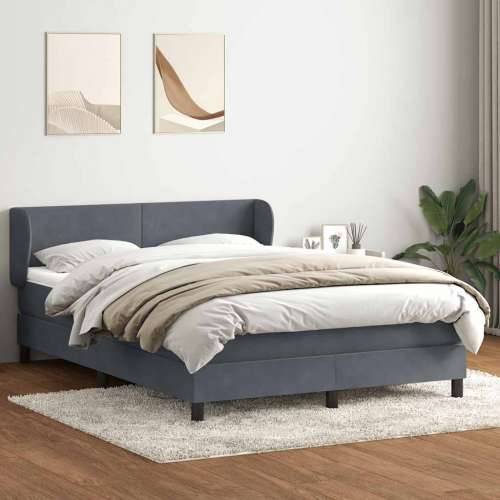 Box spring krevet s madracem tamnosivi 140x210 cm baršunasti - Tamno siva 140 x 210 cm Gladak dizajn Cijena