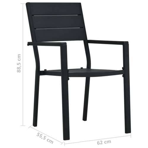 Vrtne stolice 4 kom crne HDPE s izgledom drva Cijena