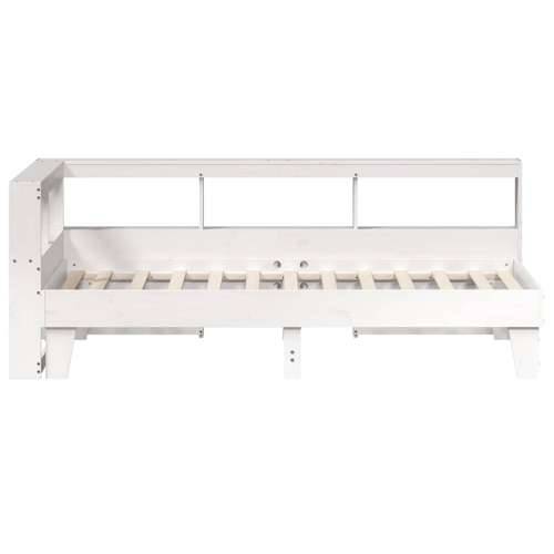 Krevet s regalom za knjige bez madraca bijeli 75x190cm borovina - Bijela 75 x 190 cm Cijena