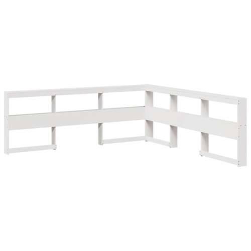 Krevet s regalom za knjige bez madraca bijeli 75x190cm borovina - Bijela 75 x 190 cm Cijena