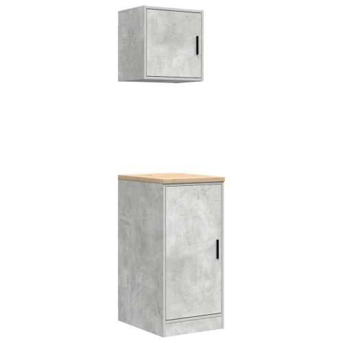 Garažni ormarići 2 kom siva boja betona od konstruiranog drva - Beton siva 40 x 51 x 85 cm 1 1 vrata Cijena