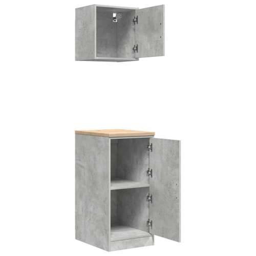 Garažni ormarići 2 kom siva boja betona od konstruiranog drva - Beton siva 40 x 51 x 85 cm 1 1 vrata Cijena