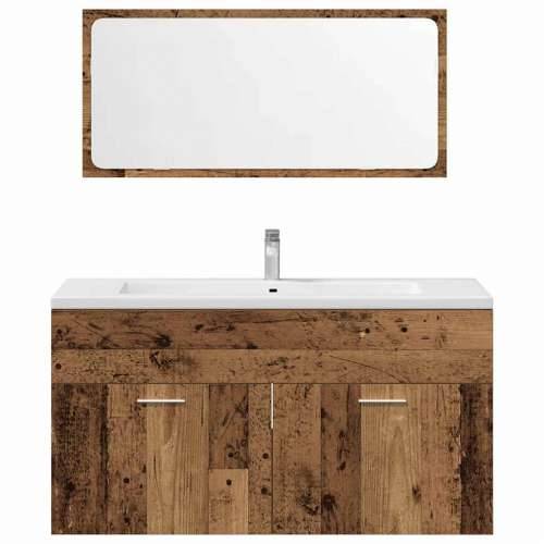 4-dijelni set kupaonskog namještaja od starog drveta - Staro drvo 90 x 38.5 x 46 cm 1 Cijena