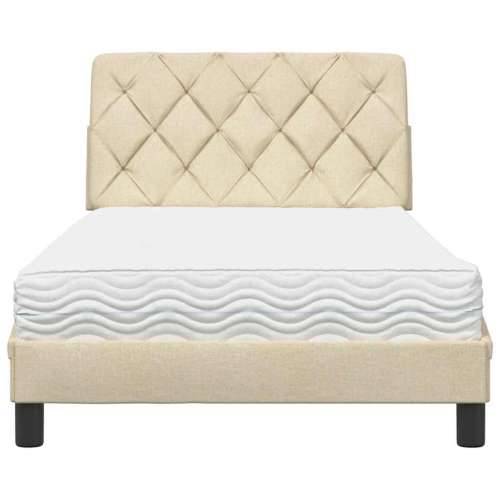 Krevet s madracem krem 100 x 200 cm od tkanine - Krema 100 x 200 cm Cijena