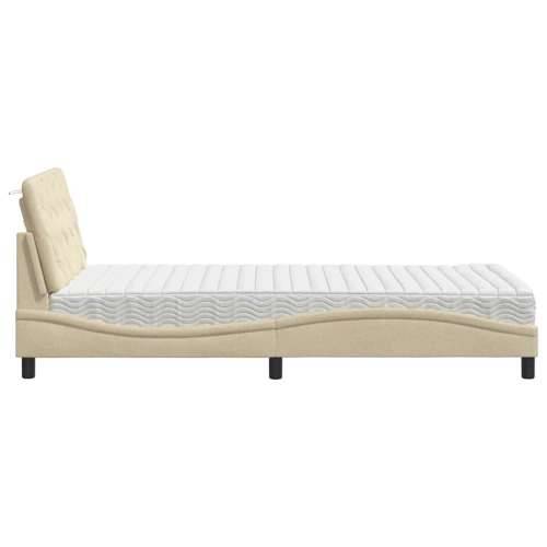 Krevet s madracem krem 100 x 200 cm od tkanine - Krema 100 x 200 cm Cijena
