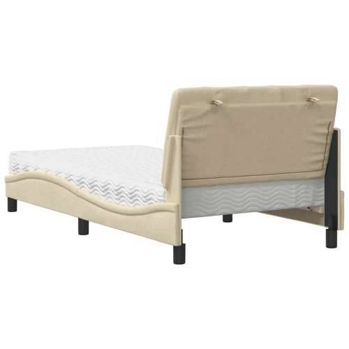 Krevet s madracem krem 100 x 200 cm od tkanine - Krema 100 x 200 cm Cijena