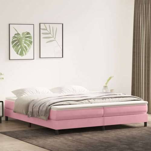 Box Spring krevet s madracem ružičasti 200x210 cm samt - Ružičasta 200 x 210 cm 25 cm Cijena