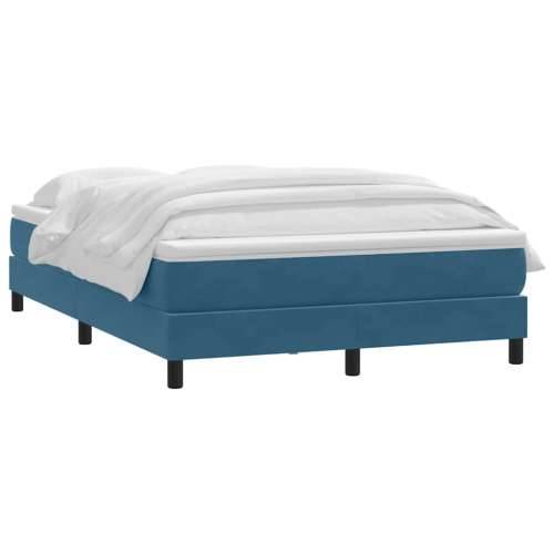Box Spring krevet s madracem tamnoplavi 140x220 cm baršun - Tamno plava 140 x 220 cm 25 cm Cijena