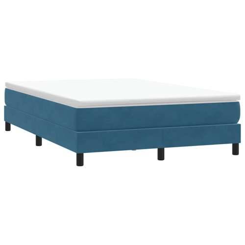 Box Spring krevet s madracem tamnoplavi 140x220 cm baršun - Tamno plava 140 x 220 cm 25 cm Cijena