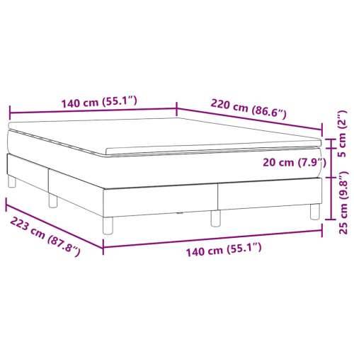 Box Spring krevet s madracem tamnoplavi 140x220 cm baršun - Tamno plava 140 x 220 cm 25 cm Cijena
