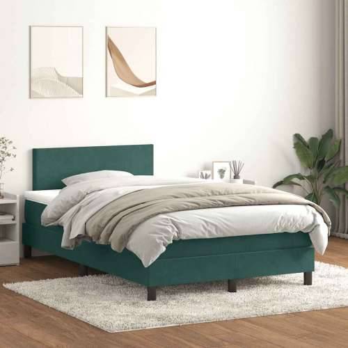 Box spring krevet s madracem tamnozeleni 120x210 cm baršunasti - Tamnozelena 120 x 210 cm Gladak dizajn Cijena