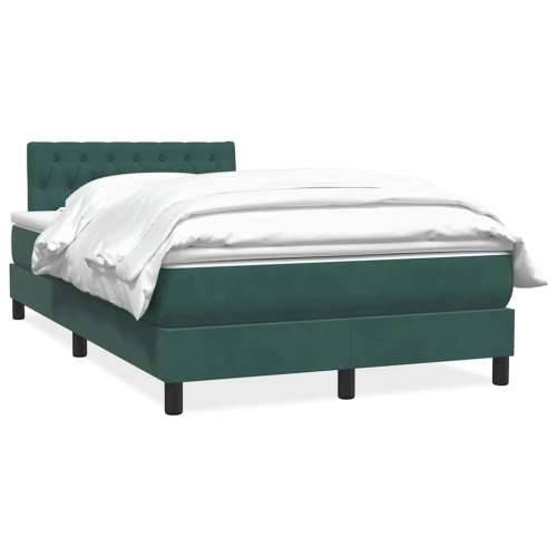 Box spring krevet s madracem tamnozeleni 120x210 cm baršunasti - Tamnozelena 120 x 210 cm Dizajn s gumbima Cijena