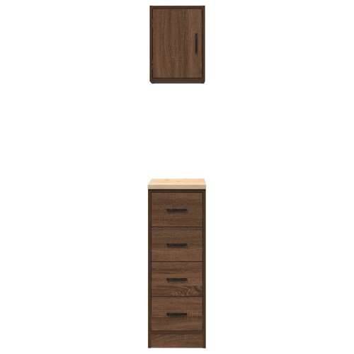 Garažni ormarići 2 kom smeđa boja hrasta konstruirano drvo - Smeđi hrast 30 x 51 x 85 cm 1 4 ladice 4 zásuvky Cijena
