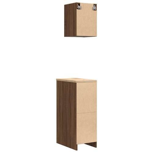 Garažni ormarići 2 kom smeđa boja hrasta konstruirano drvo - Smeđi hrast 30 x 51 x 85 cm 1 4 ladice 4 zásuvky Cijena