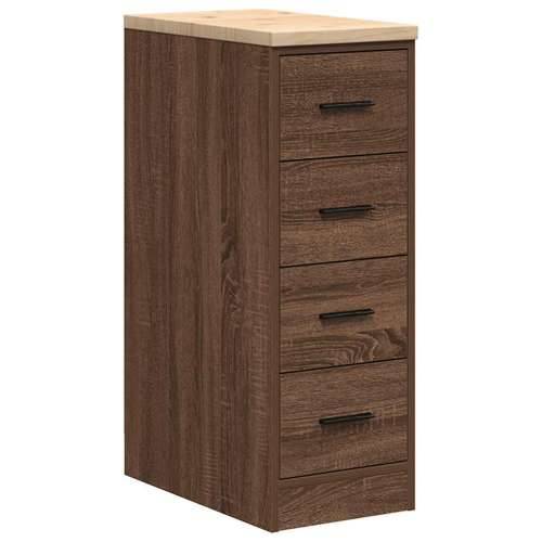 Garažni ormarići 2 kom smeđa boja hrasta konstruirano drvo - Smeđi hrast 30 x 51 x 85 cm 1 4 ladice 4 zásuvky Cijena