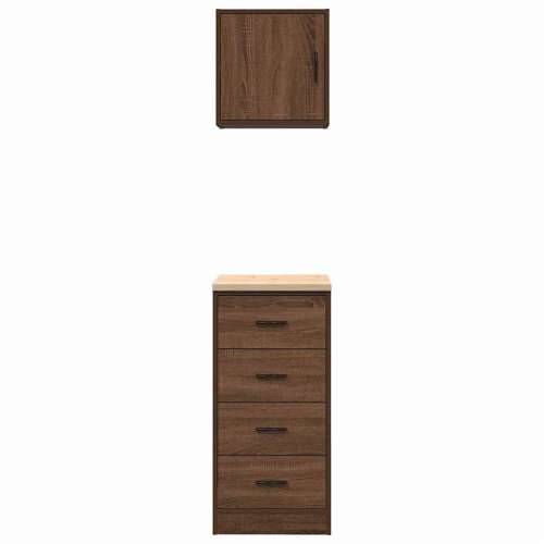 Garažni ormarići 2 kom smeđa boja hrasta konstruirano drvo - Smeđi hrast 40 x 51 x 85 cm 1 4 ladice 4 zásuvky Cijena