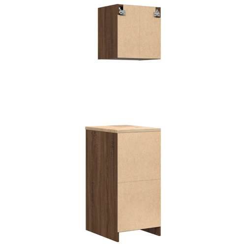 Garažni ormarići 2 kom smeđa boja hrasta konstruirano drvo - Smeđi hrast 40 x 51 x 85 cm 1 4 ladice 4 zásuvky Cijena