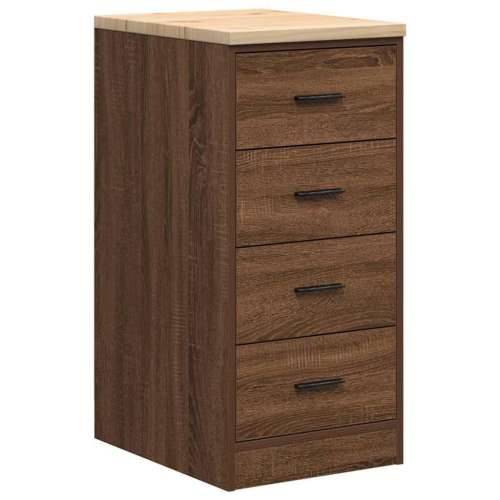 Garažni ormarići 2 kom smeđa boja hrasta konstruirano drvo - Smeđi hrast 40 x 51 x 85 cm 1 4 ladice 4 zásuvky Cijena